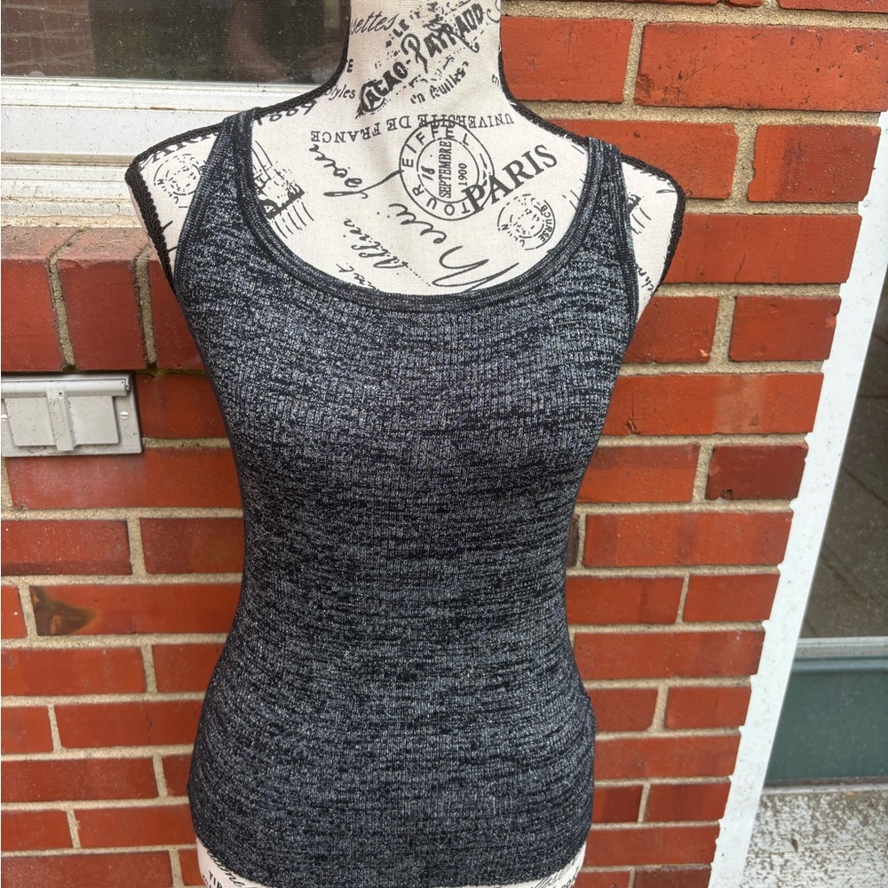 Michael Kors flattering navy blue and silver tank top dressy top. Women size S